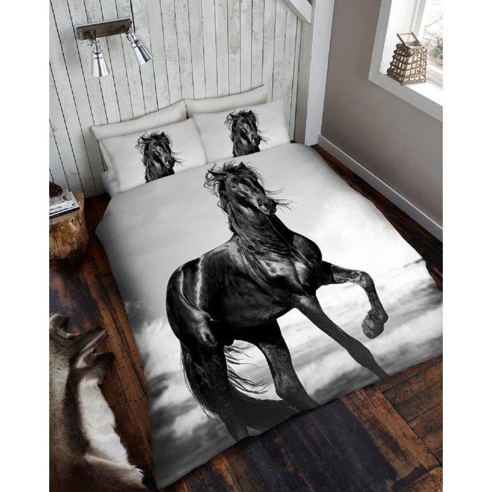 Smart Living King Size 3D Stallion Horse Print Duvet Cover Set Image 3