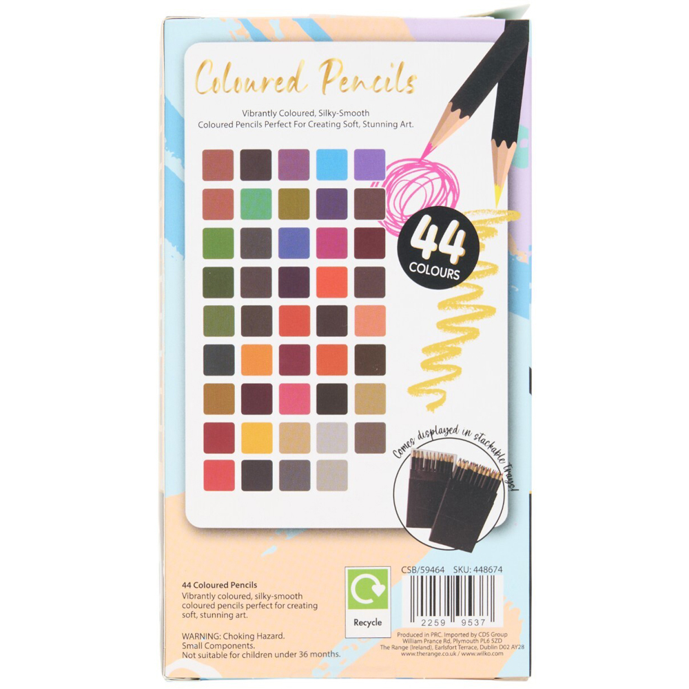 Pack of 44 Artist Colouring Pencils in Tray Image 3