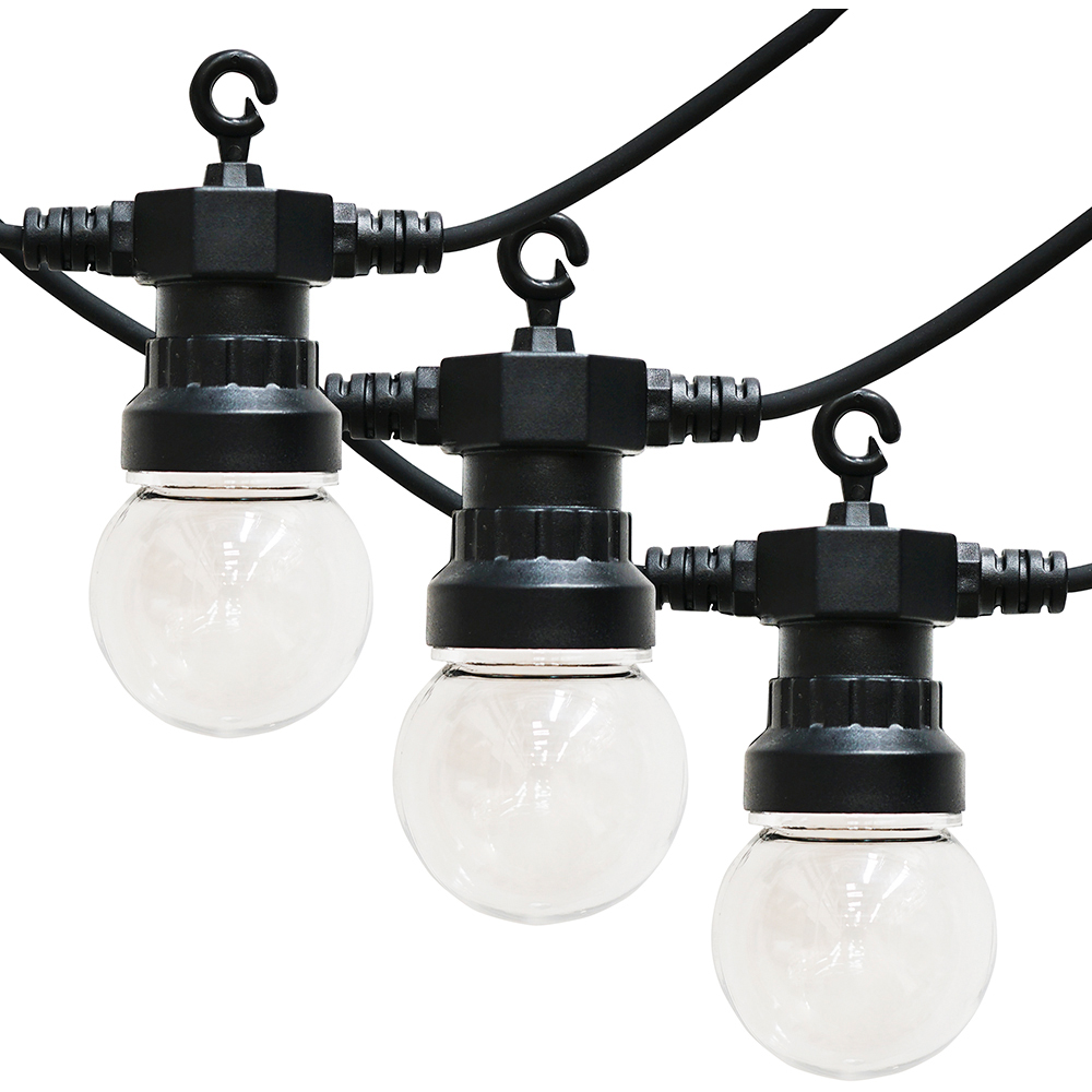 ValueLights 10 Bulb Black Festoon Warm White LED Garden String Light Image 2