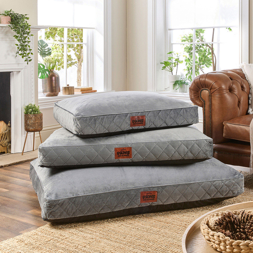 Slumberdown Large Grey Padded Pet Bed Image 2