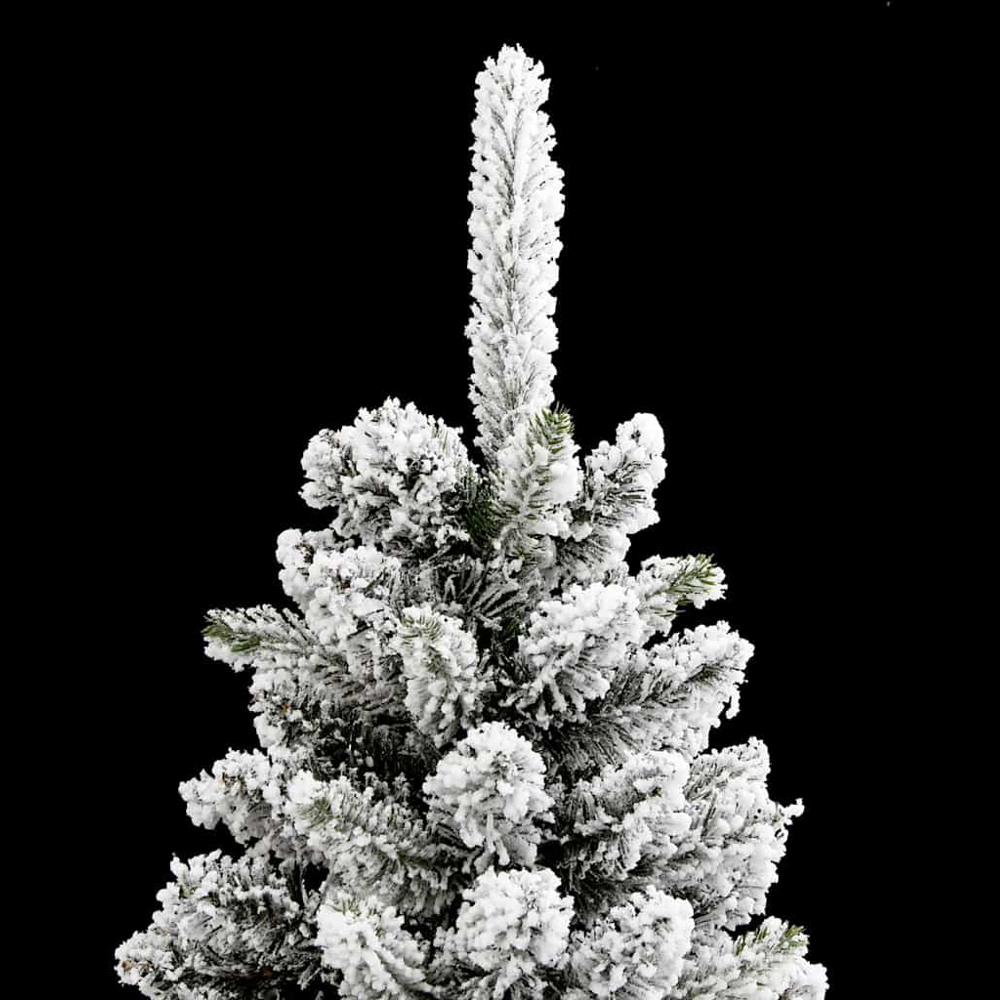 vidaXL Pre-Lit Warm White LED and Black Baubles White Artificial Christmas Tree with Stand 4ft Image 7