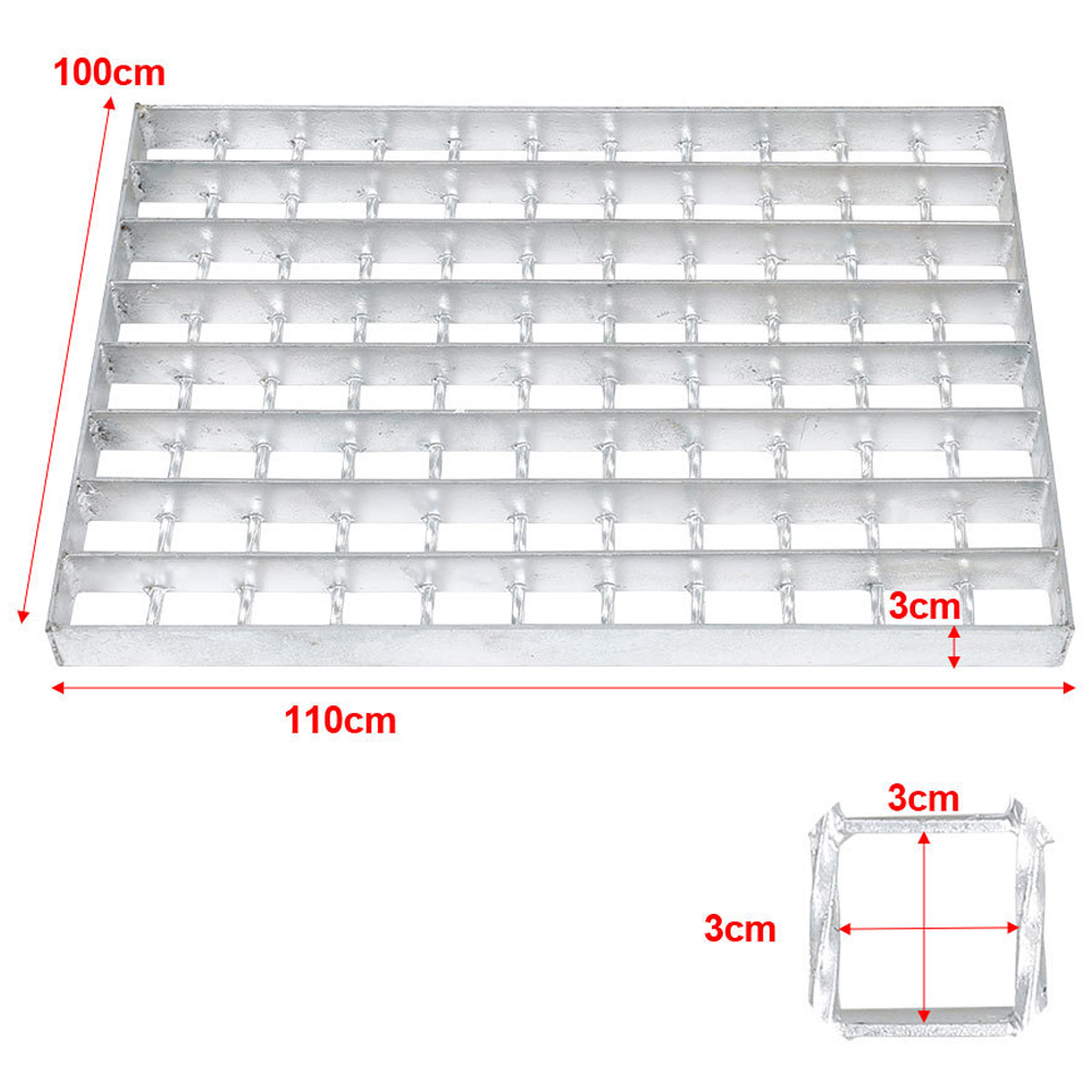 H&O Direct Galvanized Steel Drain Grate 110 x 100cm Image 4