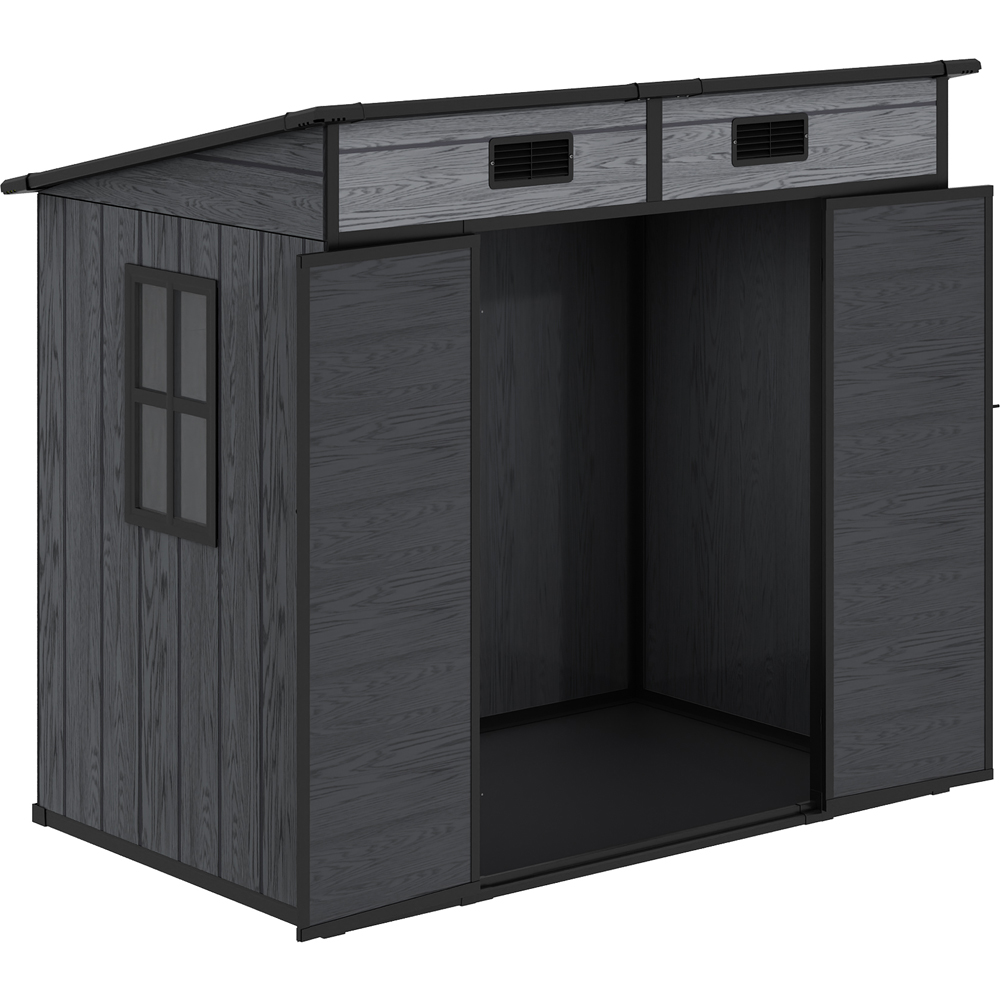 Living and Home 6x4ft Sloped Plastic Garden Storage Shed with Window Image 3
