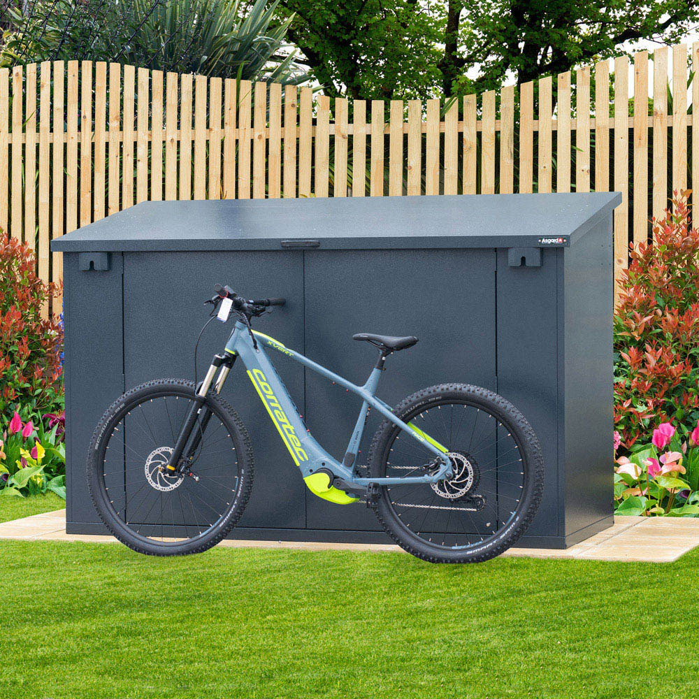 Asgard Maxess E Pro 8 x 4ft Double Door Green Bike Storage Shed Image 8