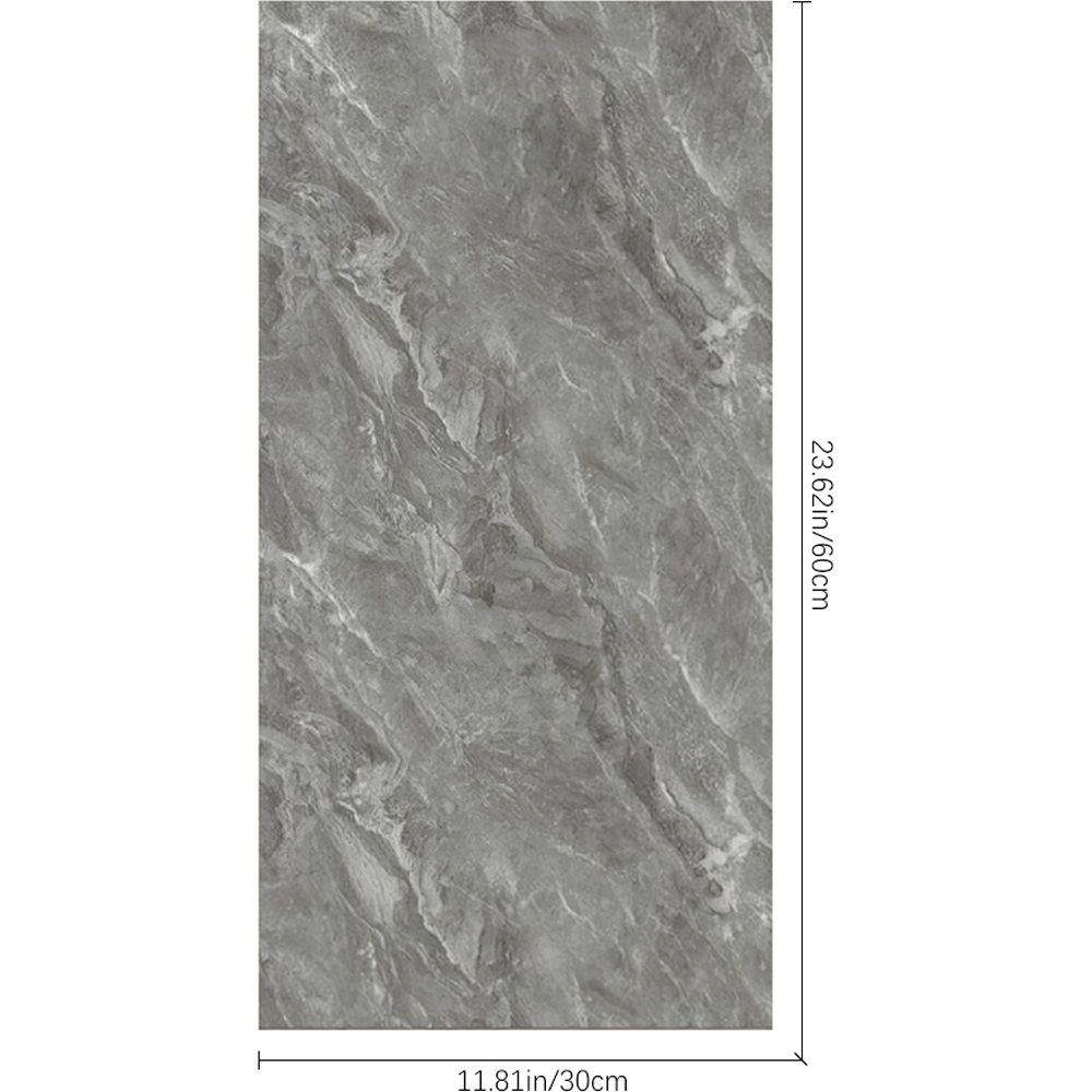 Living and Home Grey Peel and Stick Marble Wall Backsplash Tile 60 x 30cm 10 Pack Image 4