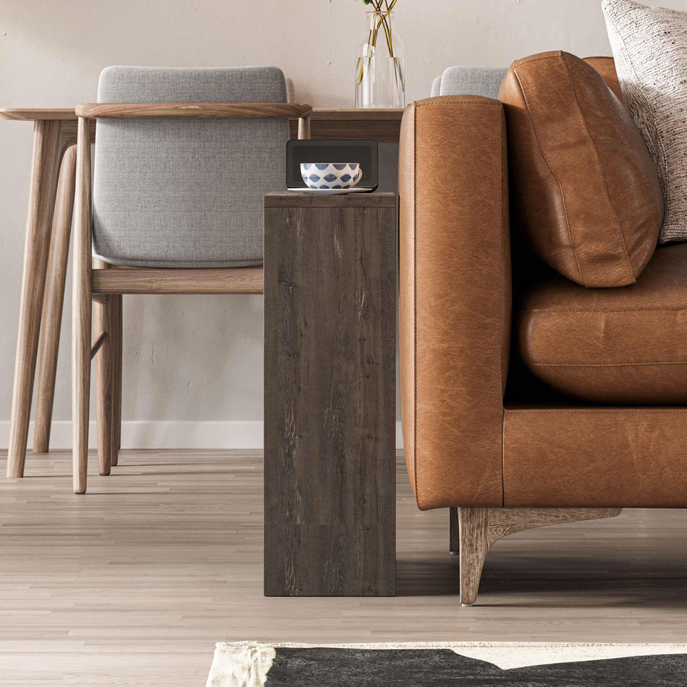 Decortie Simpi Single Shelf Dark Coffee Modern Side End Table Image 5