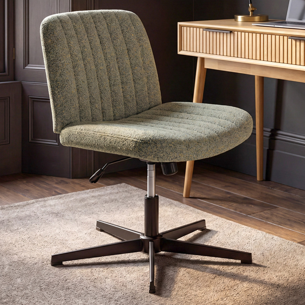 HGD BAO BUN Light Green Tweed Fabric Height Adjustable Office Chair Image 1