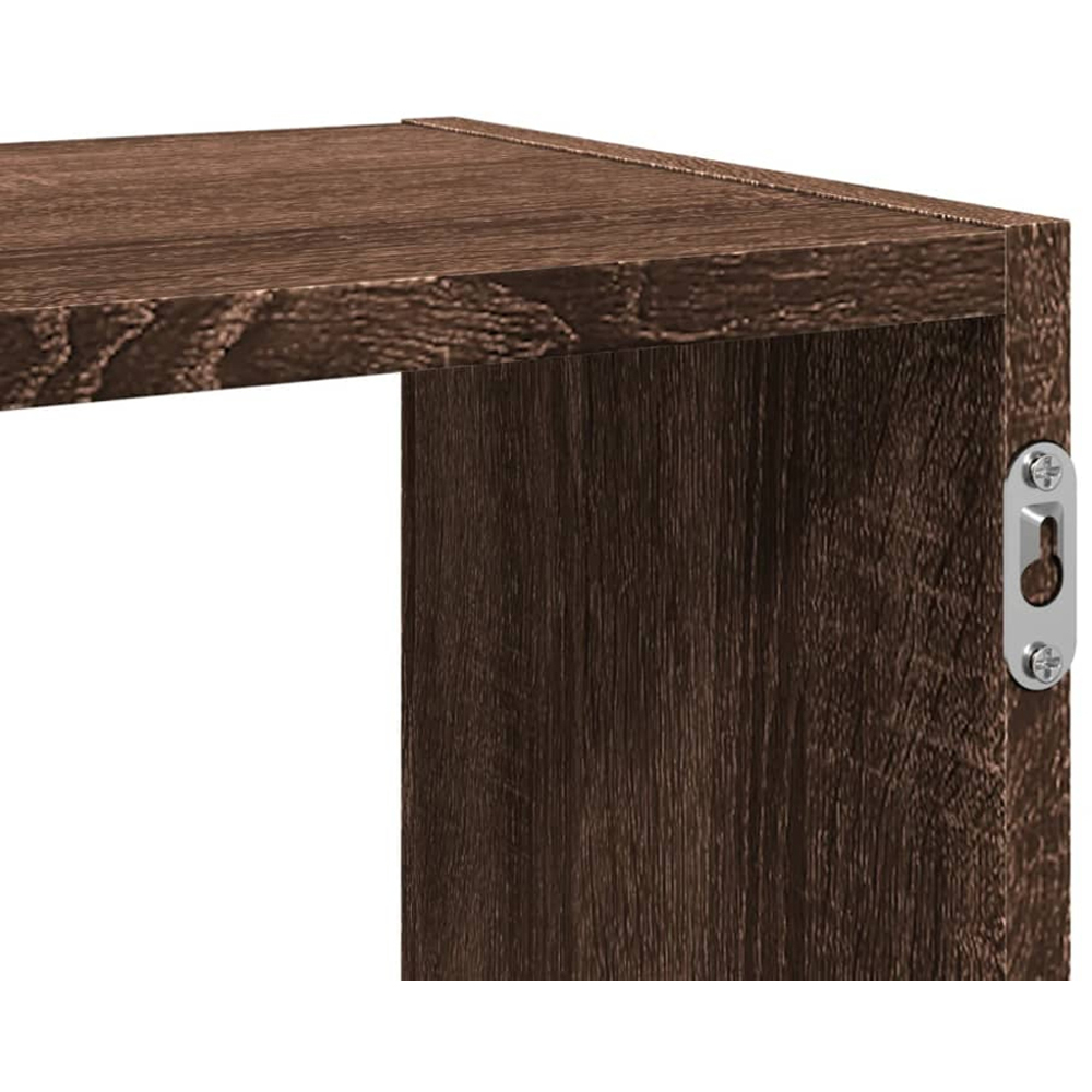 vidaXL 5 Shelf Brown Oak Floating Wall Shelf Image 8