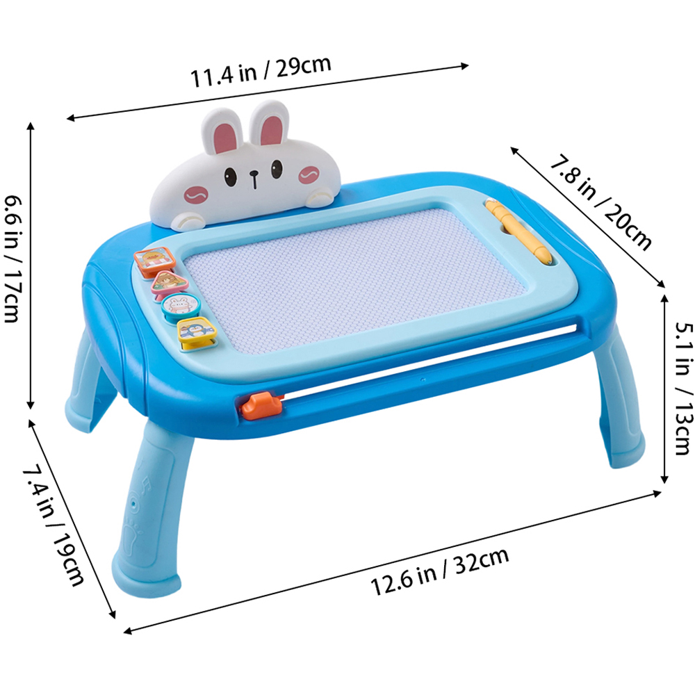 H&O Direct Kids Blue Bunny Magnetic Erasable Drawing Board with Pen Image 6
