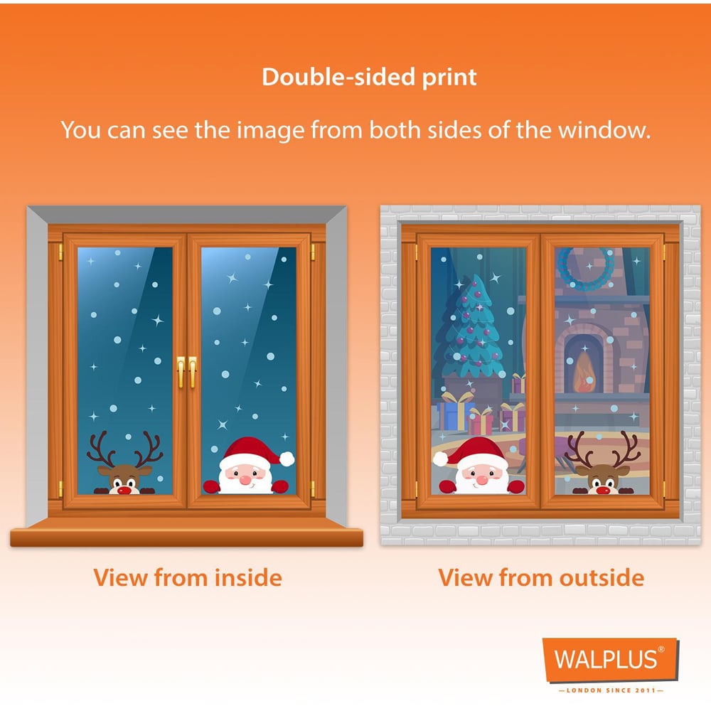 Walplus Snowy Winterland with Friends Double-Sided Christmas Window Stickers 199 Piece Image 4