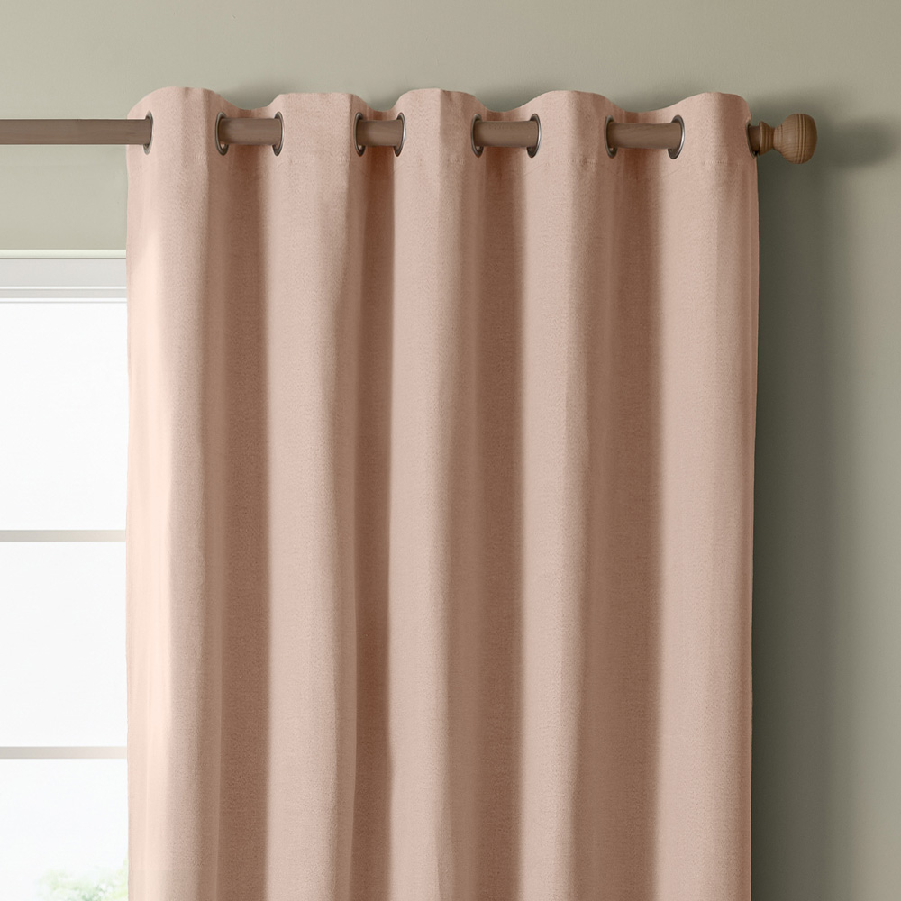 Furn The Ultimate Pink Textured Woven Blackout Eyelet Curtains 168 x 137cm Image 4