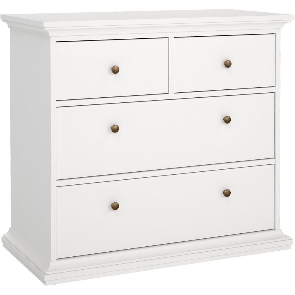 Florence Paris 4 Drawer White Chest of Drawers Image 2