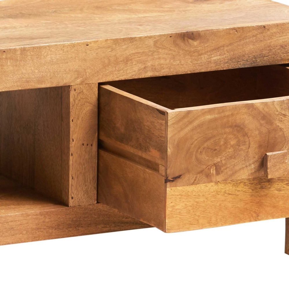 Brooklyn Napoli Toko 2 Drawer Single Shelf Light Mango Wide Screen TV Unit Image 4