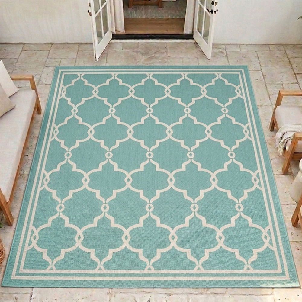Portland Rugstyle Aqua Spanish Tile Rug 150 x 200cm Image 1