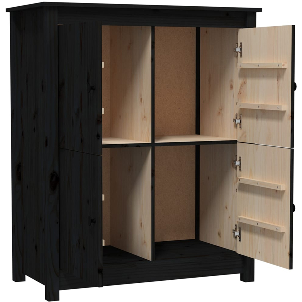 vidaXL 4 Door Black Wooden Sideboard Image 5