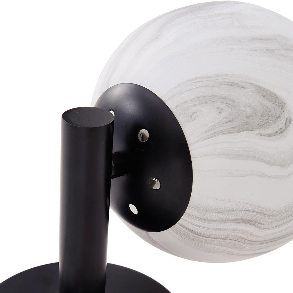 Living and Home E27 Screw Black Iron Marble Textured Glass Shade Wall Light 20cm Image 5