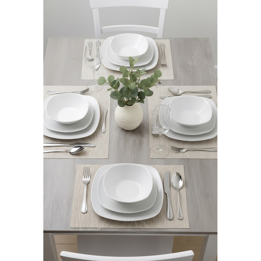 Waterside Everyday Square White 12 Piece Dinner Set Image 5