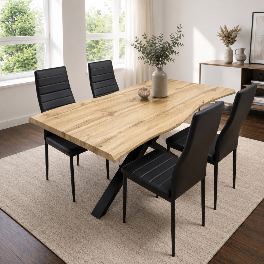 Kosy Koala 4 Seater Wooden Dining Set Black Image 1