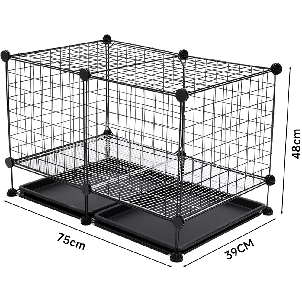 H&O Direct Black Metal Mesh Dog Crate with 2 Trays 48cm Image 6