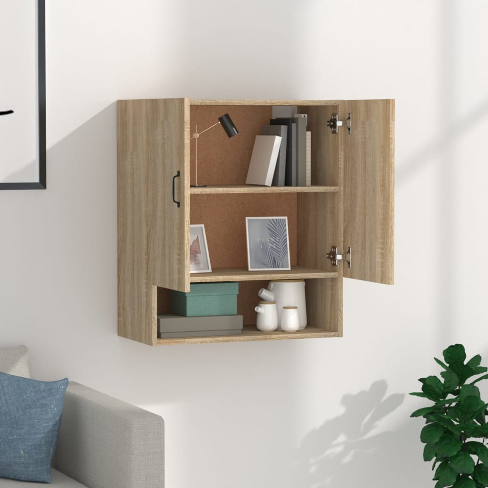 vidaXL 2 Door Single Shelf Sonoma Oak Wall Cabinet Image 3