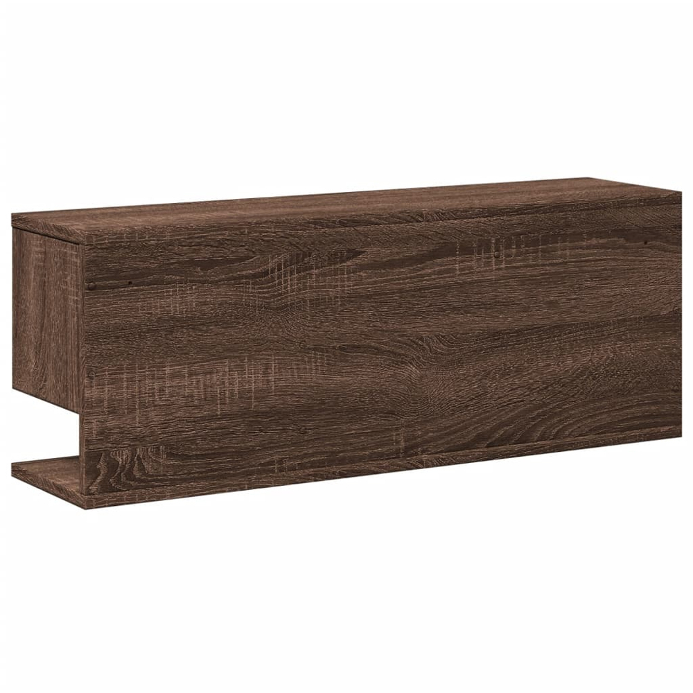 vidaXL 3 Open Shelf Brown Oak Wall Cabinet Image 5