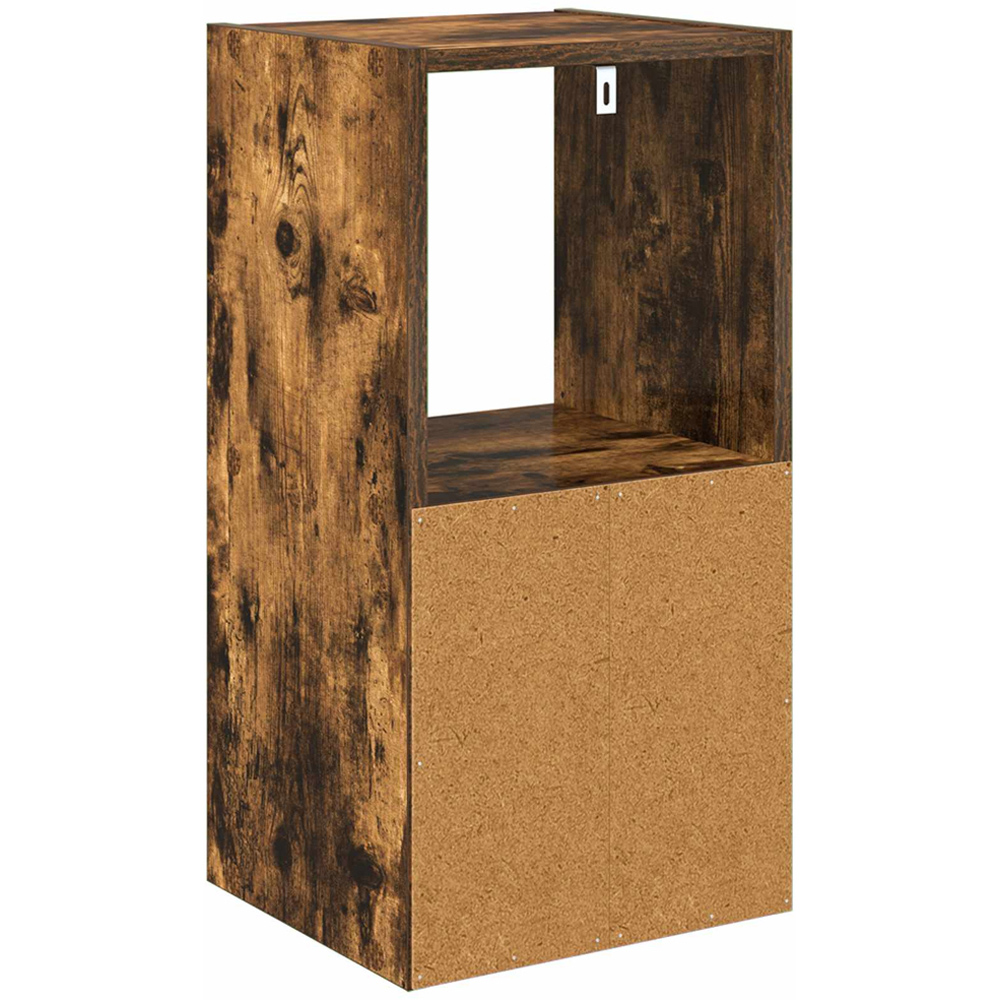 vidaXL Single Drawer Single Shelf Smoked Oak Wooden Bedside Table Image 6