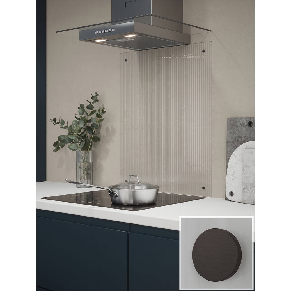Fluted Clear Glass Kitchen Splashback with Bronze Caps 600 x 750 x 4mm Image 6