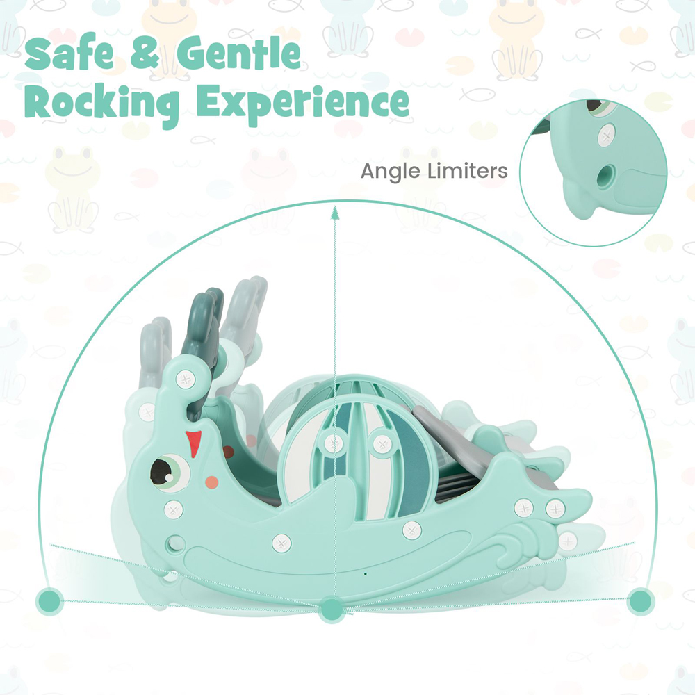3-in-1 Kids Slide Convertible Toddler Slide Rocking Horse Set With