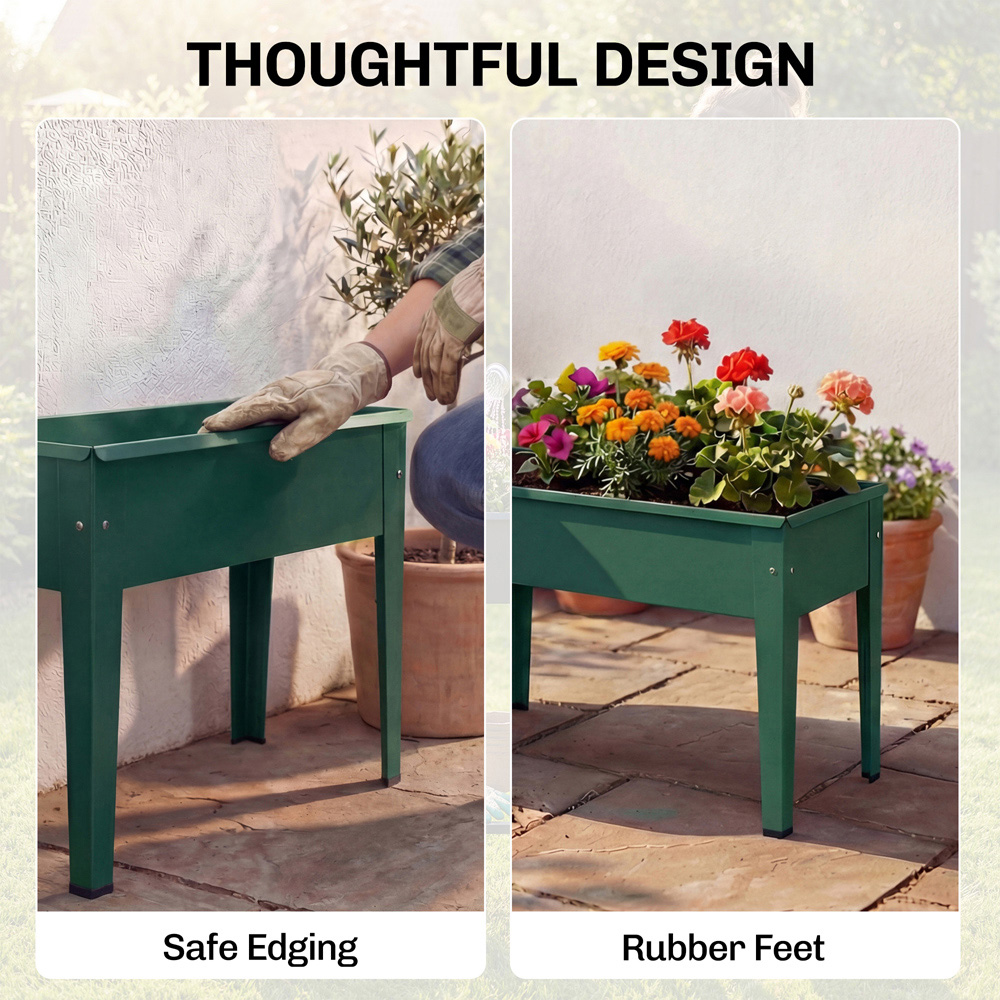 Outsunny Green Metal Raised Garden Bed 45 x 60 x 27cm Image 6