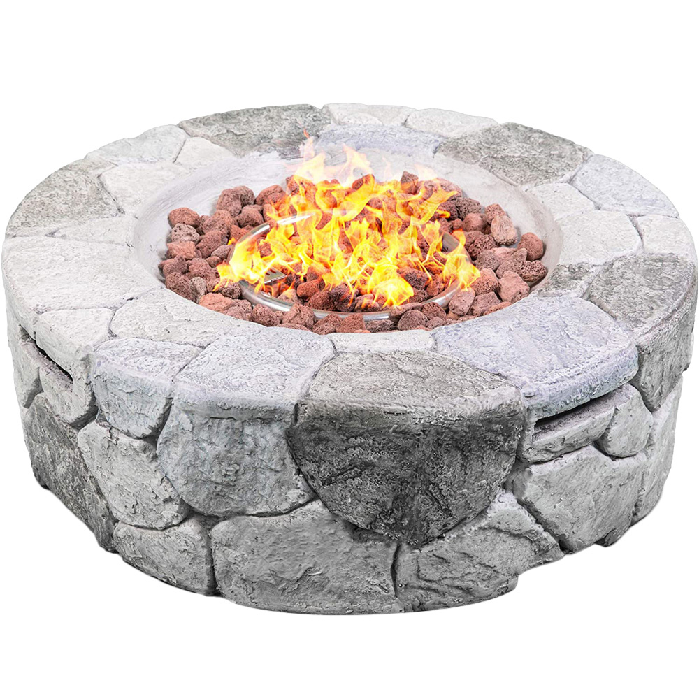Centurion Supports Fireology Grey Eco Stone Finish 40000 BTU Gas Fire Pit Image 1