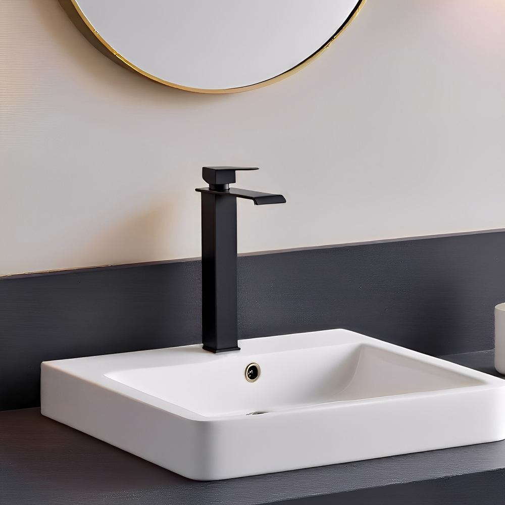 Living and Home Black 304 Stainless Steel Single Handle Basin Mixer Tap Image 2