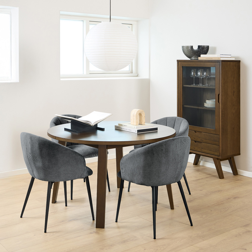 Florence A Line Smoked Oak Round Dining Table Image 7