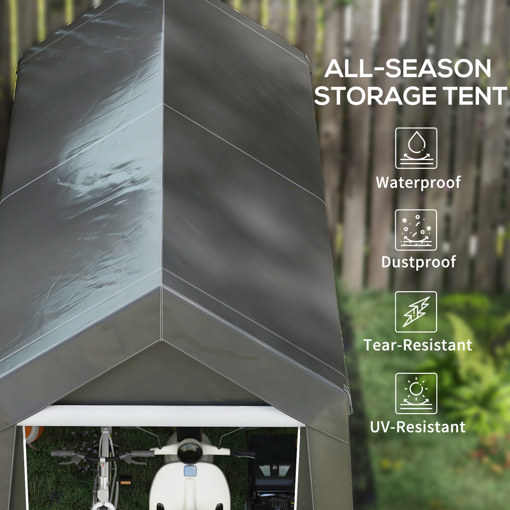 Outsunny 6.88 x 11.81ft Dark Grey Portable Shed Image 4