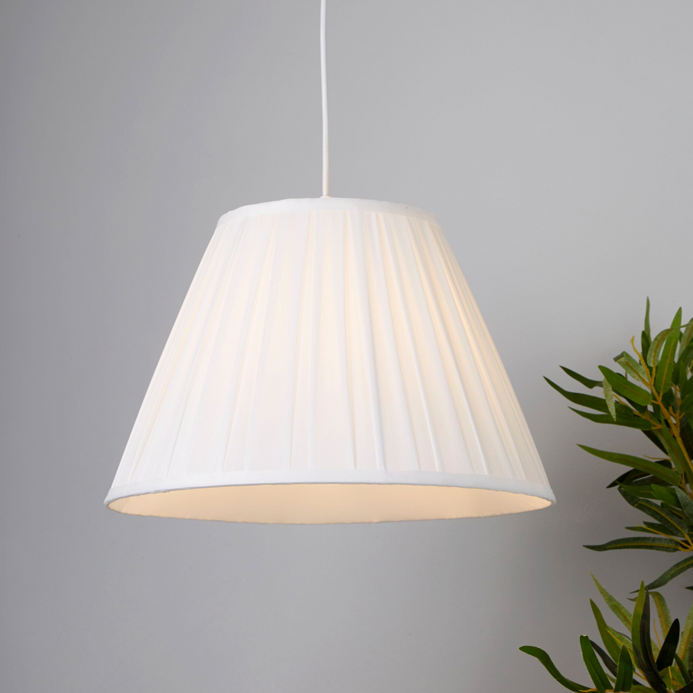 Lighting Collection Barnes White Pleated Tapered Lamp Shade 40cm Image 2