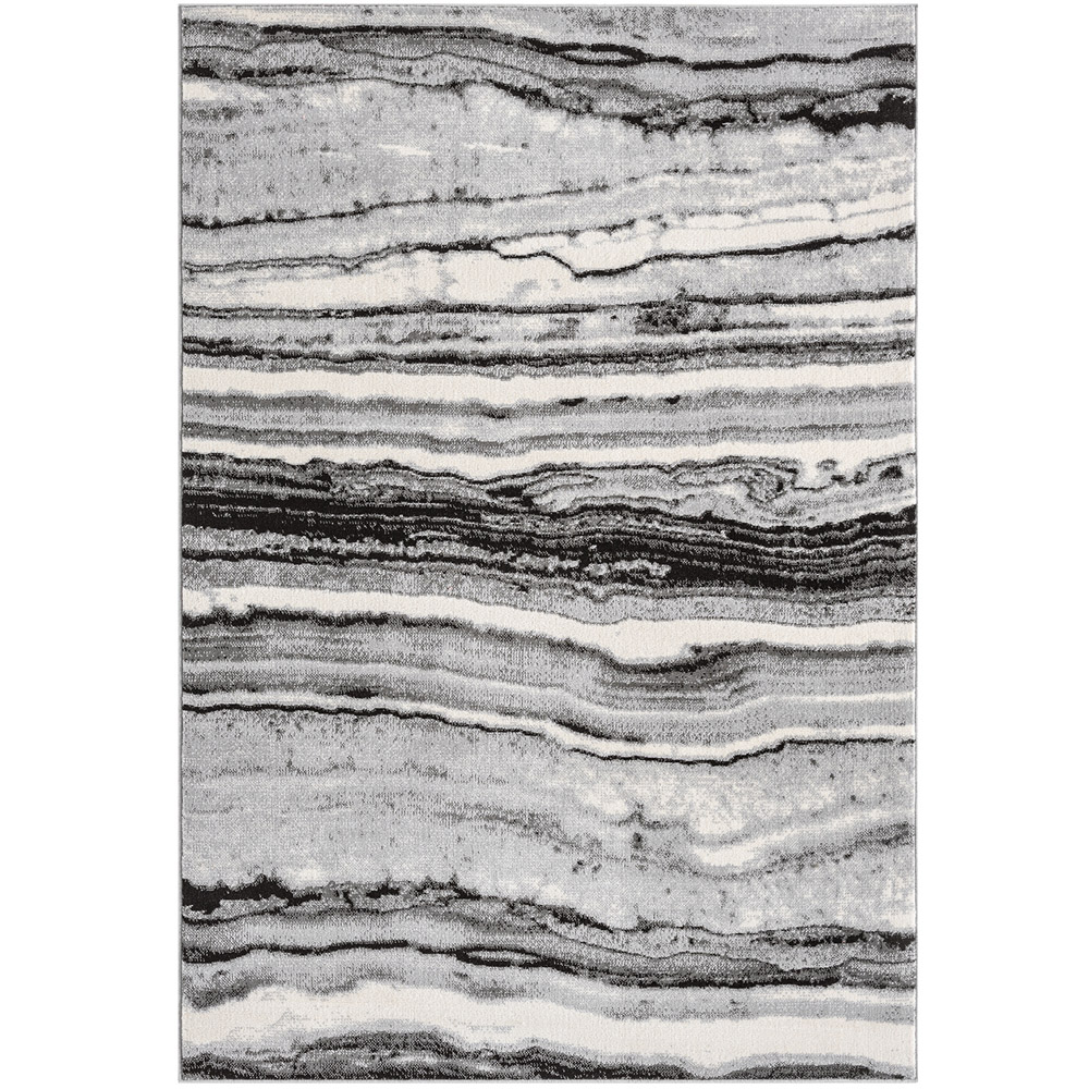 Desire Rugs Obsidian Grey Coast Waves Abstract Rug 200 x 290cm Image 1