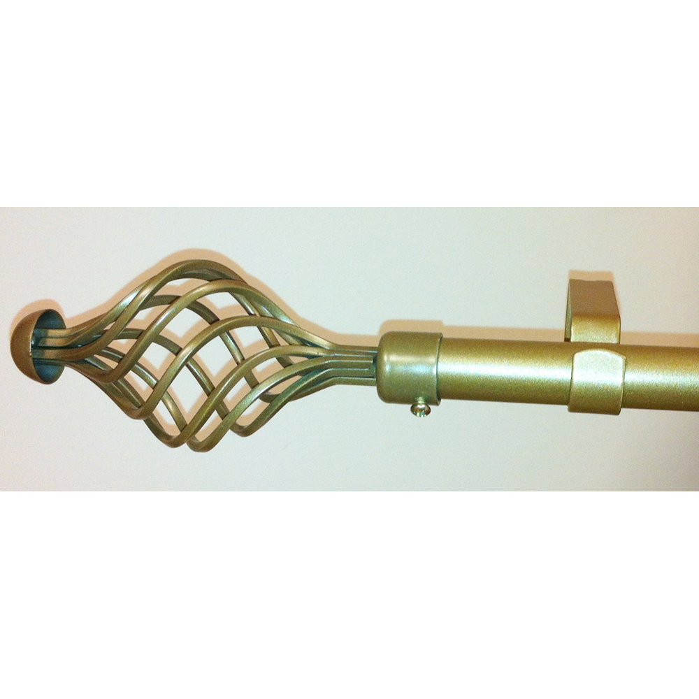 Wilko Spiral 70 to 120cm Extendable Gold Curtain Pole Image 2