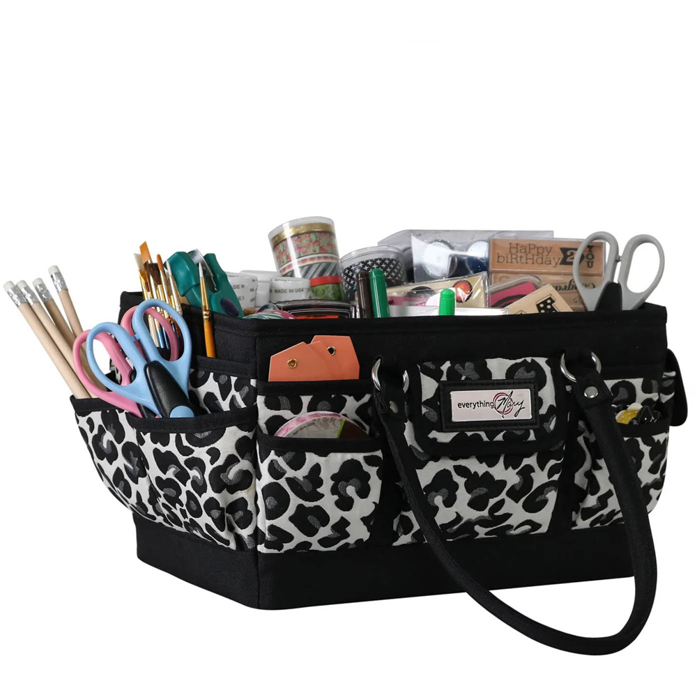 Everything Mary EVM13188-1 Cheetah Print Deluxe Store Collapsible Tote Caddy 30.5 x 22 x 19cm Image 6