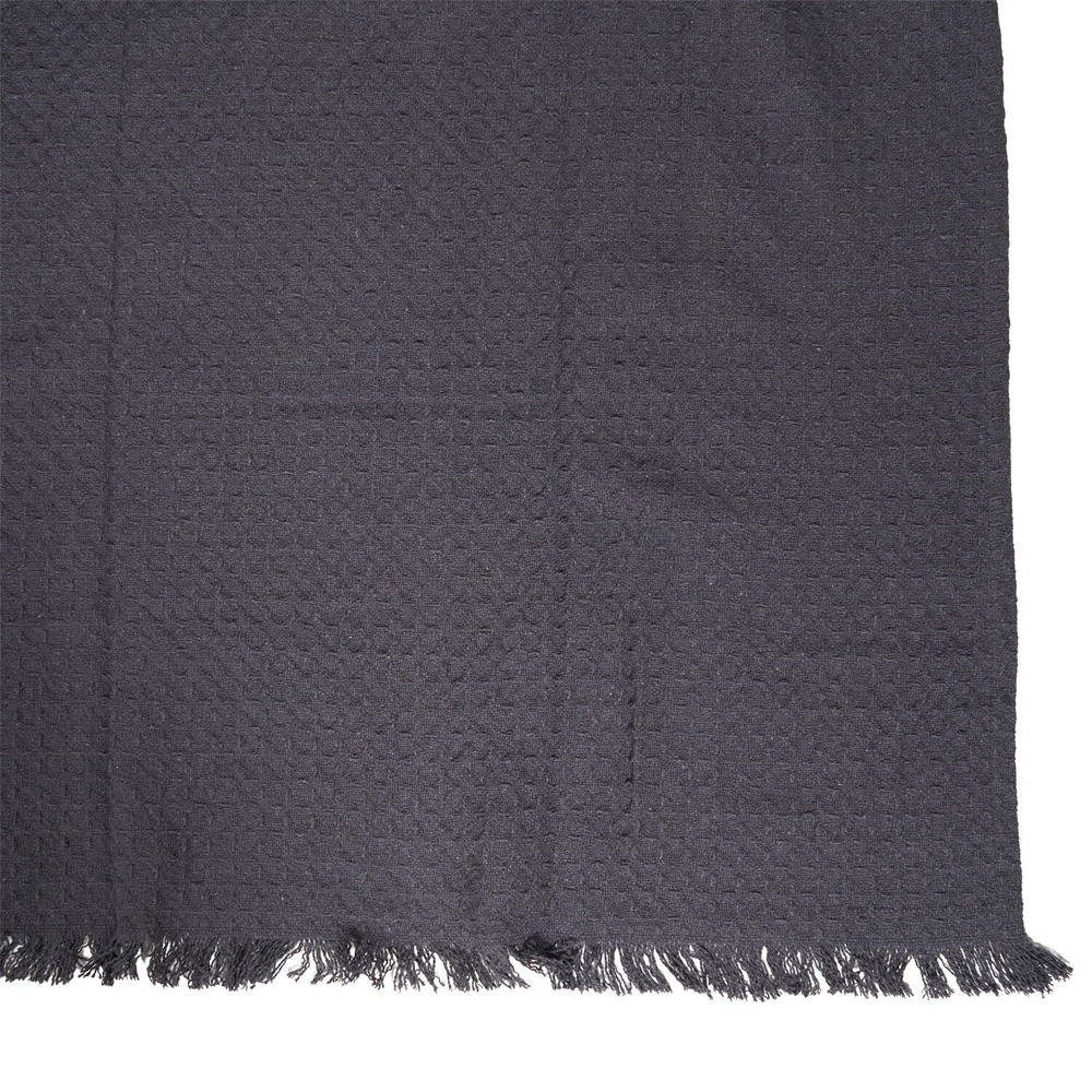 Waffle Cotton Throw Charcoal Image 4