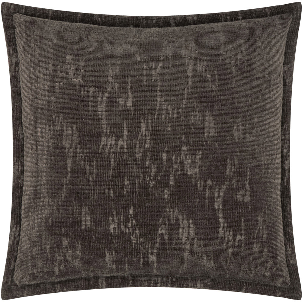 Paoletti Aurelio Jacquard Charcoal Chenille Cushion 45 x 45cm Image 1