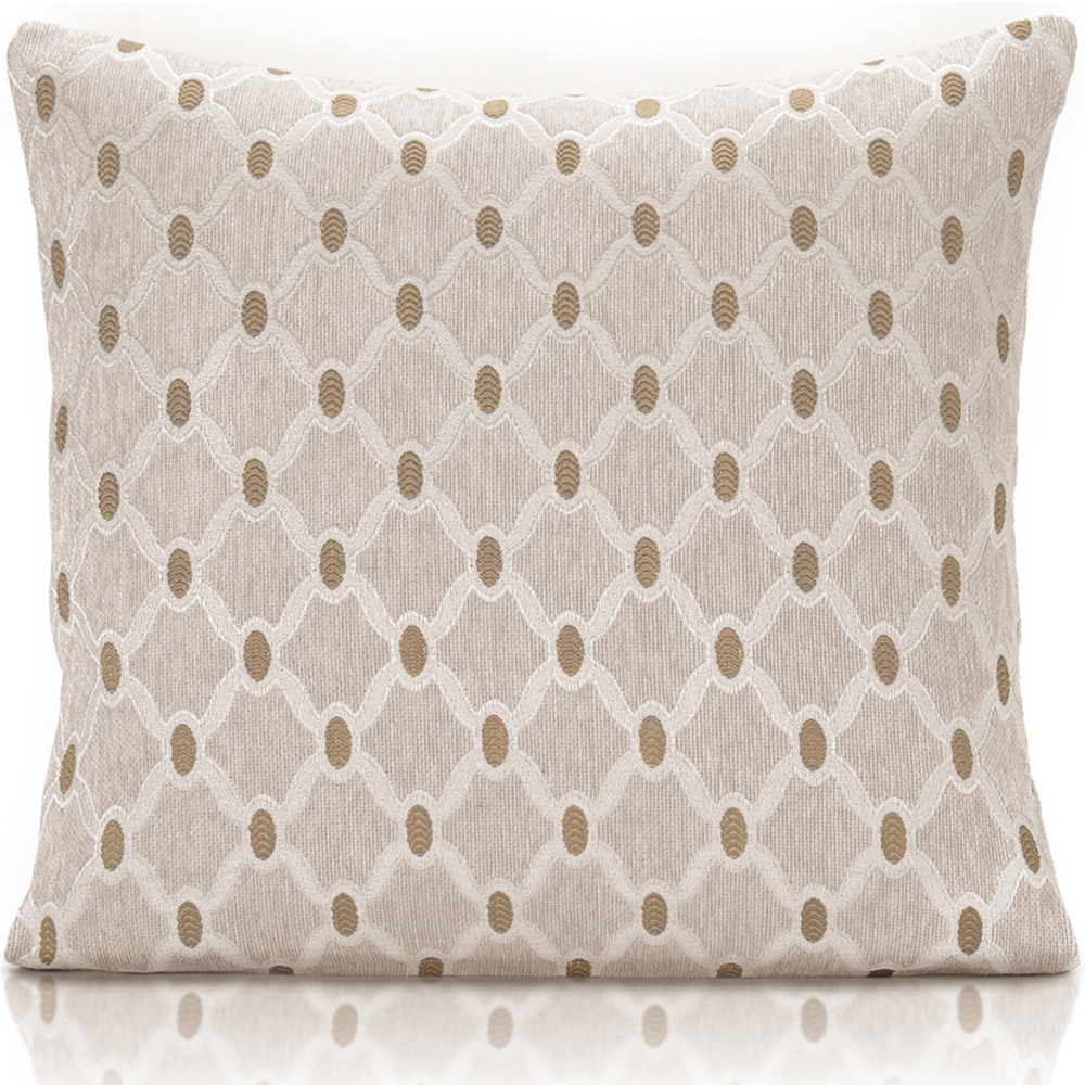 Alan Symonds Berkeley Cream Chenille Geometric Cushion with Polyester Filled Pad 45 x 45cm 4 Pack Image 2
