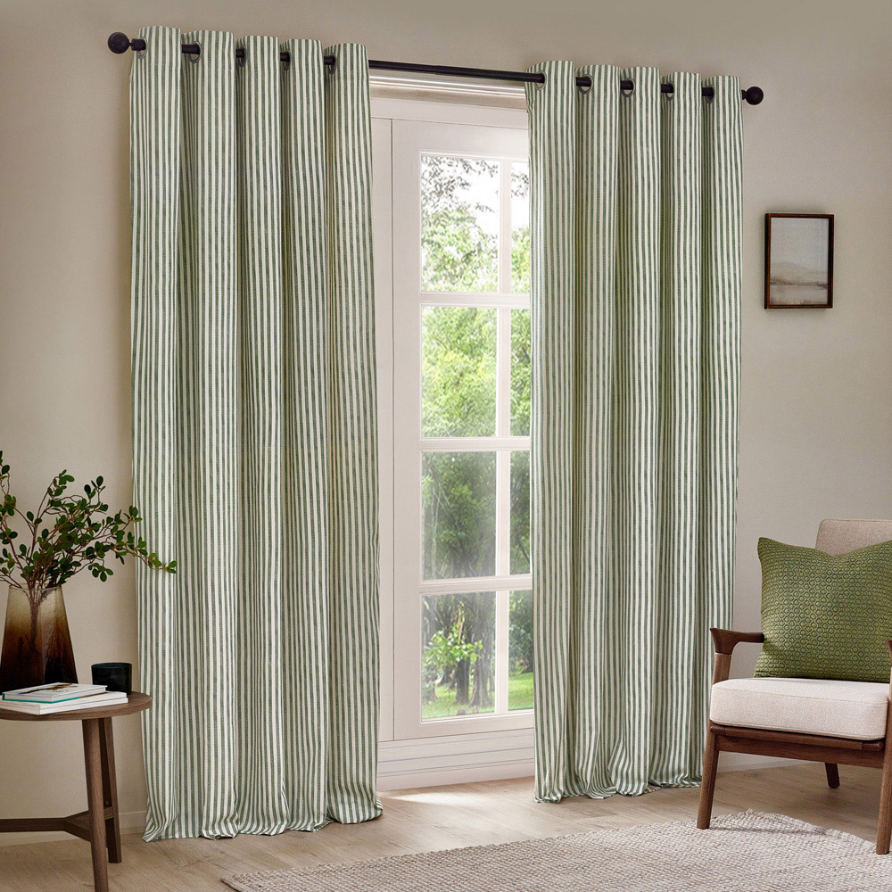 Yard Hebden Forest Cotton Blackout Eyelet Curtains 229 x 137cm Image 1