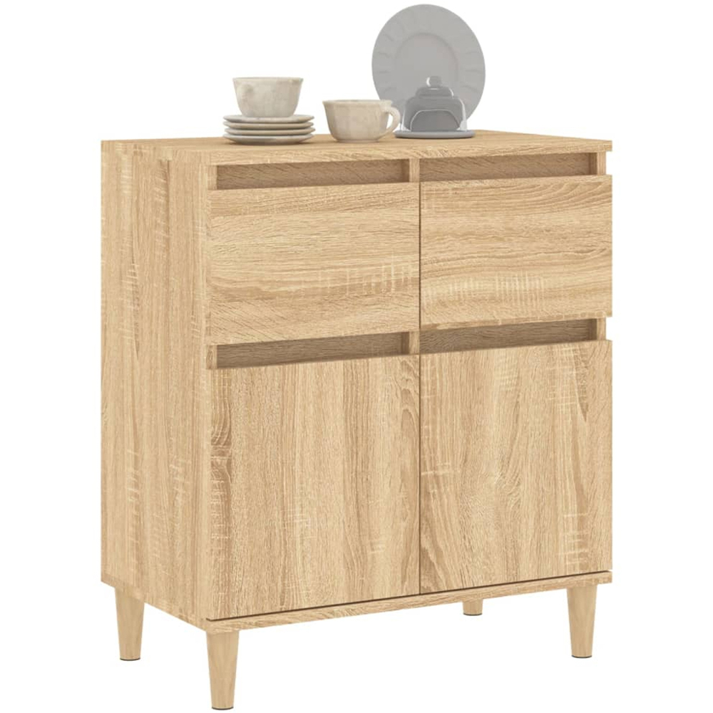 vidaXL 2 Door 2 Drawer Sonoma Oak Sideboard Image 4
