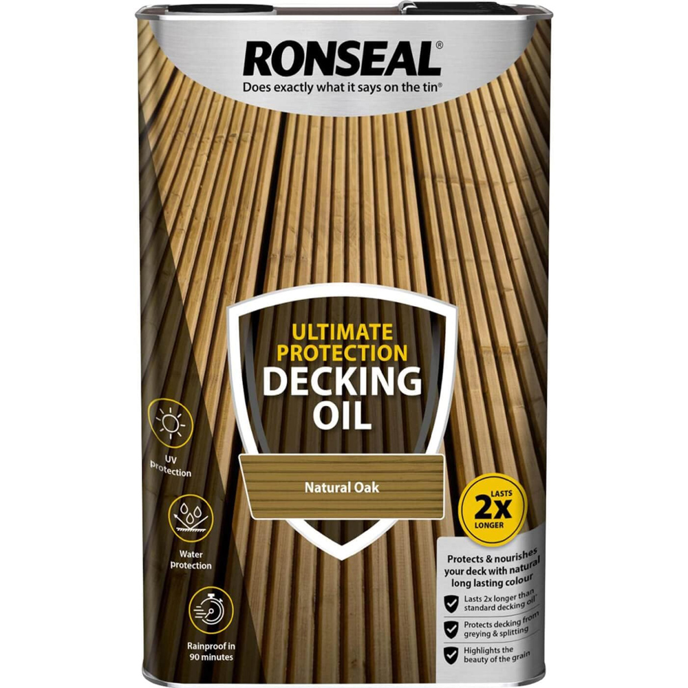 Ronseal Ultimate Protection Natural Oak Decking Oil 5L Image 2