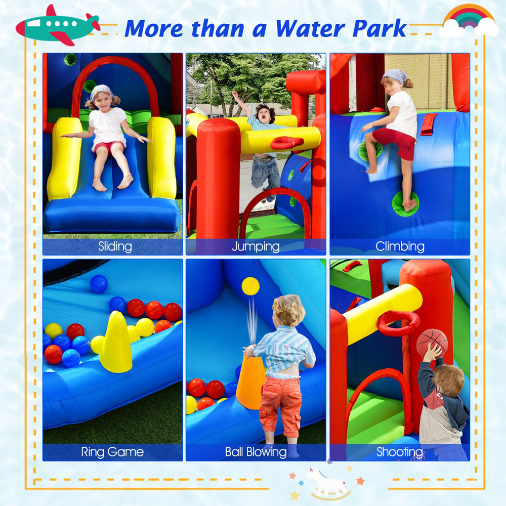 Costway 9 in 1 Inflatable Water Slide with Trampoline Image 8