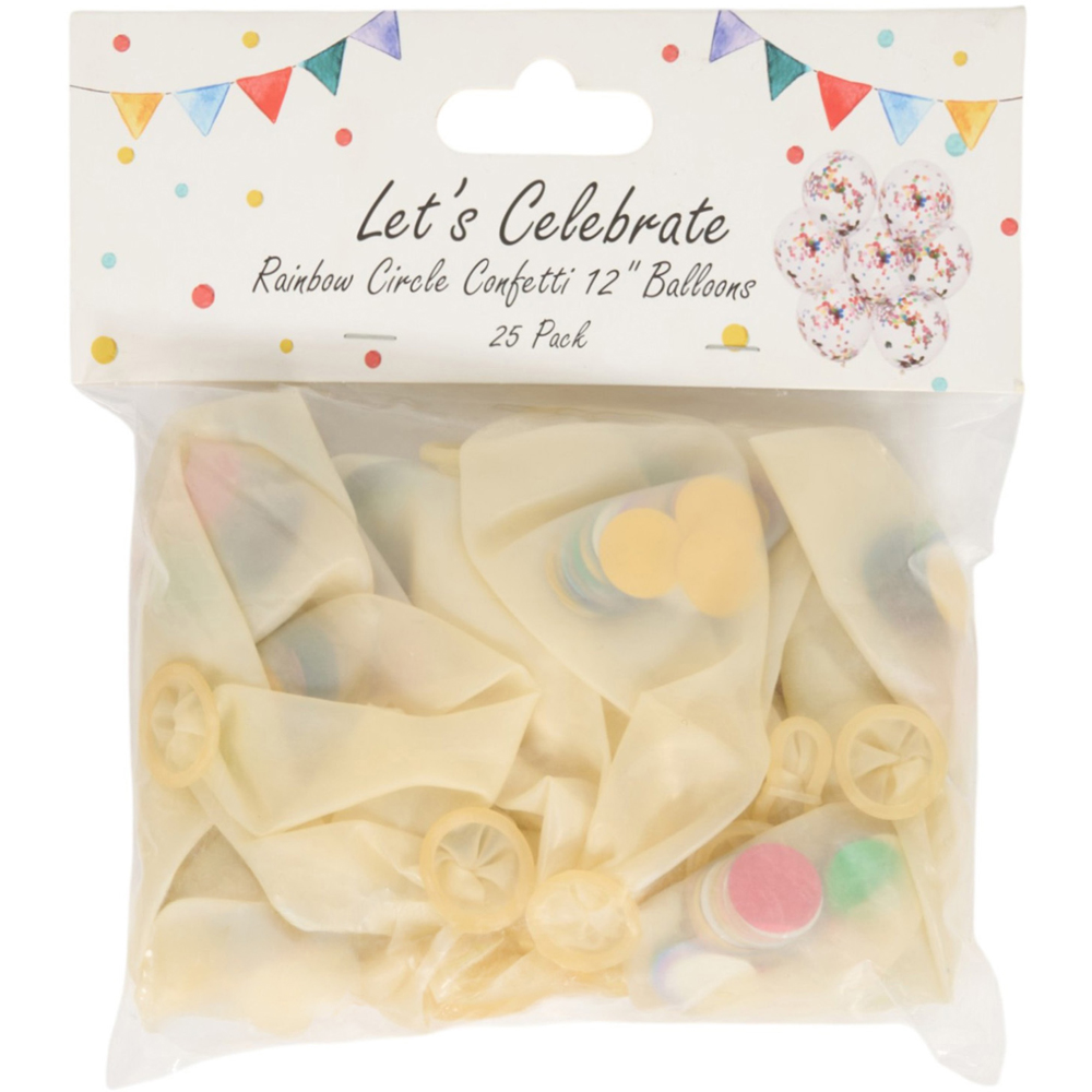 Pack of 25 Rainbow Confetti Balloons Image 2
