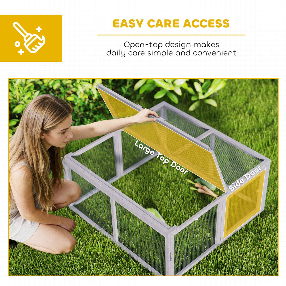 PawHut Foldable and Portable Rabbit Hutch with Open Top | Wilko
