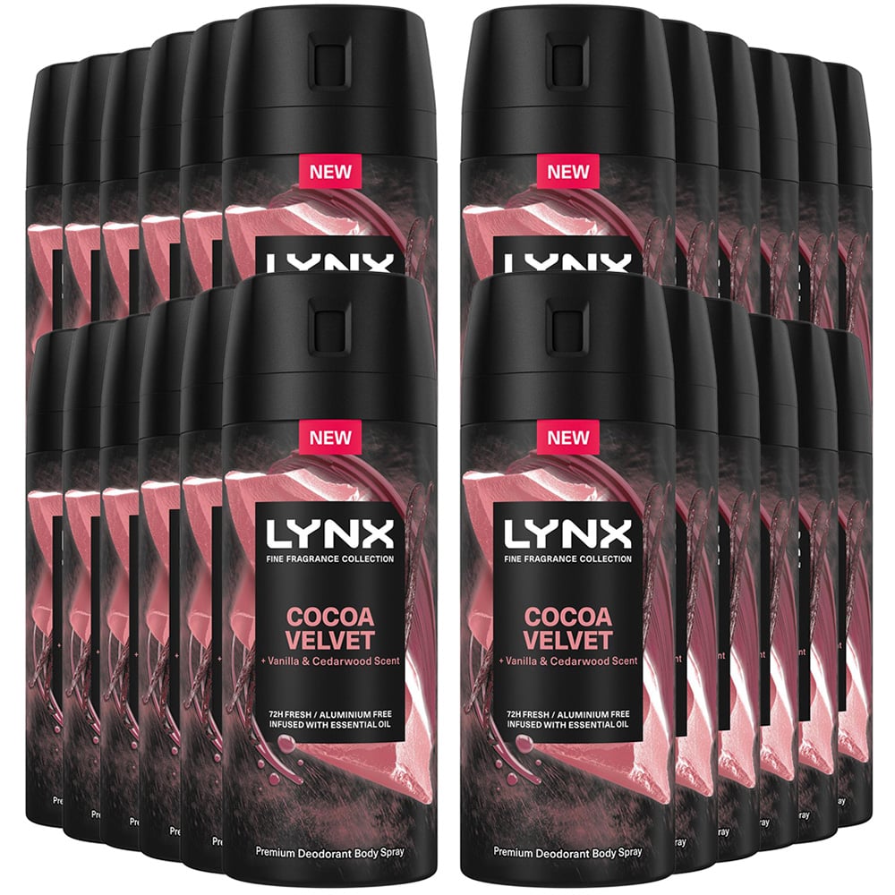 Lynx Fine Fragrance Collection Cocoa Velvet Men's Body Spray 150ml 24 Pack Image 1