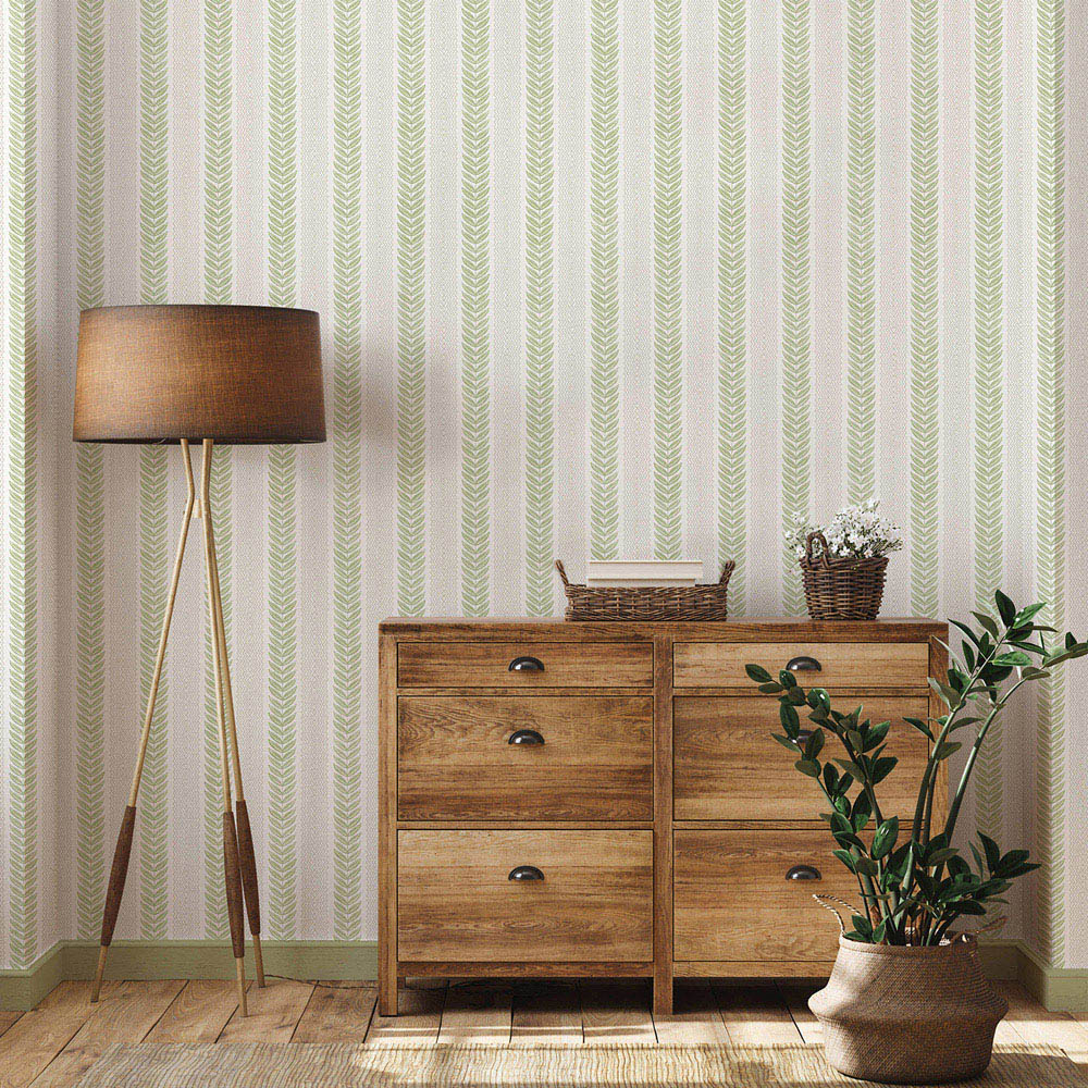 Rasch Wallpaper Chelsea Stripe Green Wallpaper Image 3