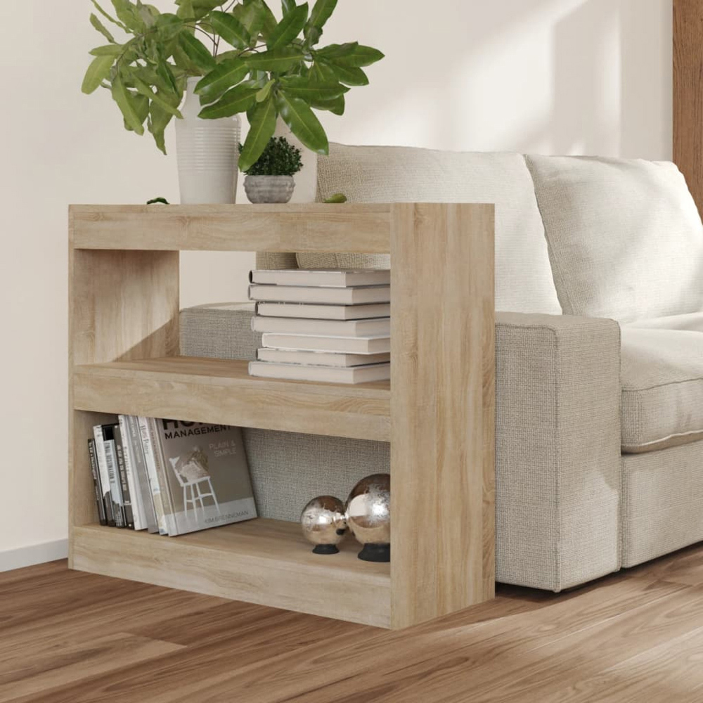 vidaXL 2 Shelf Sonoma Oak Bookcase Image 6