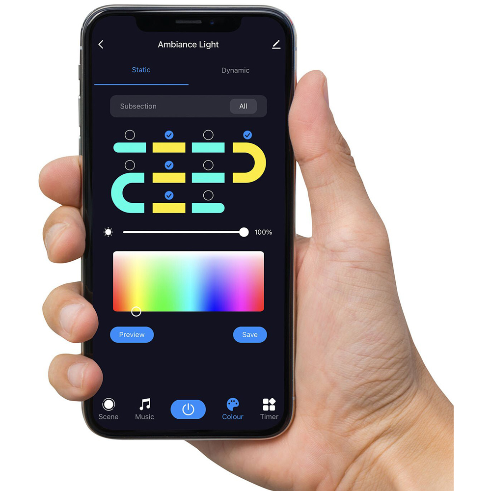 Smart Multi-Coloured Mood Light Black Image 8